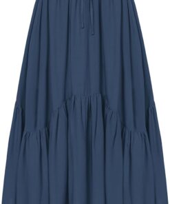 Scarlet Darkness - Falda larga para mujer de cintura alta estilo renacentista con bolsillos