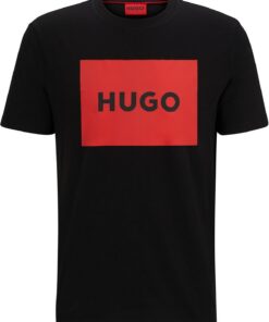 HUGO Hombre Camiseta Gráfica Dulive222, Black