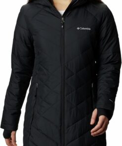 Columbia Heavenly Long Hooded Jacket, Chaqueta Acolchada Con Capucha para Mujer