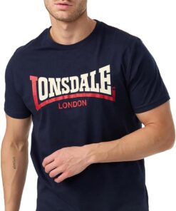 Lonsdale London Two Tone Hombre Camiseta Negro Regular