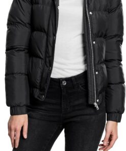 Urban Classics Ladies Hooded Puffer Jacket Mujer Chaqueta entre-tiempo Negro