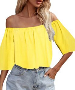 Camisa Camiseta Mujeres Sexy con Hombros Descubiertos Sexy Raya Blusa Casual Top Shirt Verano de Estampado de Flores Manga Larga Multicolor Tops TeñidoTops con Manga de Linterna