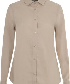 Velilla 405019S, Camisa Manga Larga Stretch Mujer, Color Beige Claro, Talla S