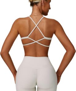 IMEKIS Gym Set Damen Sport Outfit Strappy Rücken Sportbh mit Shorts 2 Teilig Yoga Pilates Kleidung kurz Sportanzug Fitness Workout Activewear