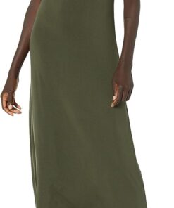 Amazon Essentials Mujer Vestido Largo de Manga Corta, Fluido