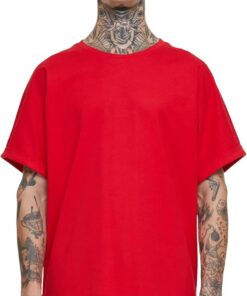 Urban Classics Camiseta Larga de Manga Vuelta Hombre Camiseta Blanco 100% algodón Regular