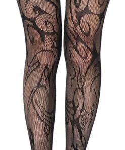 Simply Joshimo Medias de red para mujer, diseño de rayas, color negro