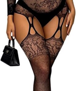Buitifo Body de malla para mujer,lencería para mujer | talla grande,sin entrepierna,sexy,ropa de dormir suave,Elásticas,Curvy Bodis,lingerie mujer conjunto,Una Pieza