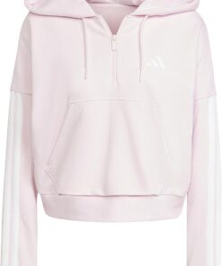 adidas Women's Sudadera con Capucha Essentials French Terry Quarter-Zip 3 Bandas