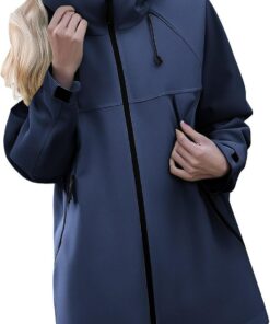 TOFOTL Chubasquero Impermeable Chaqueta Mujer Entretiempo Softshell Gabardina Abrigo Invierno Largos Deporte Softshell Chubasquero Amarillo Mujer