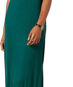 Amazon Essentials Mujer Vestido Largo de Punto con Cuello en V y Abertura Lateral