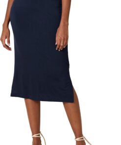 Amazon Essentials Mujer Falda Midi de Punto sin Cierre (Disponible en Tallas Grandes)