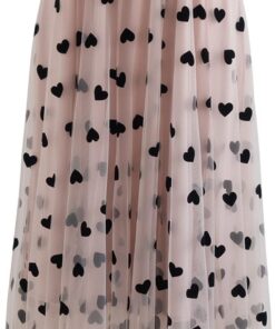 CHICWISH Falda midi de malla de doble capa para mujer, caramelo/azul polvoriento/blanco/negro