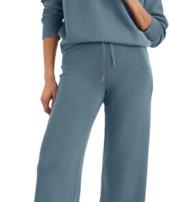 Glamaker Conjunto de sudadera de 2 piezas para mujer, sudadera de gran tamaño, media cremallera, pierna ancha, conjunto de chándal
