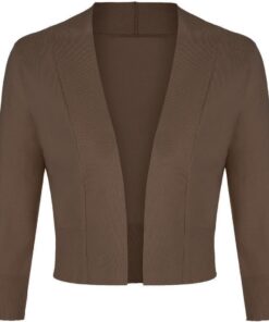 Cárdigan corto para mujer, elegante, estilo bolero, corto, vintage, casual, manga 3/4, tejido
