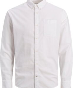 JACK & JONES Camisa de Hombre Talla Grande Color Liso básica Manga Larga Business JJEOXFORD