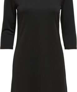 ONLY Onlwinner S/L Maxi Dress Noos Mujer Vestido Largo Negro-Blanco 97% poliéster, 3% elastán