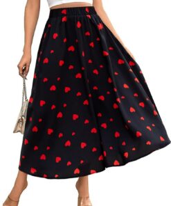 Faldas elásticas de cintura alta para mujer, estilo bohemio, casual, playa, vacaciones, estampado floral, acampanado, DJ802
