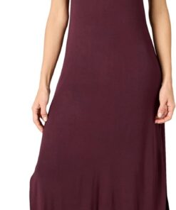 Amazon Essentials Vestido Midi de Punto de Manga Corta con Escote en Pico Mujer