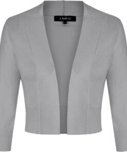 Cárdigan corto para mujer, elegante, estilo bolero, corto, vintage, casual, manga 3/4, tejido