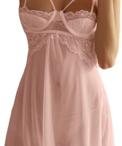 Generisch Ropa interior sexy para mujer, conjuntos de lencería sexy y divertida, erótica, vestido de picardías con rodillo, cosplay, transparente, ajustado, de red, encaje, juego de dos piezas