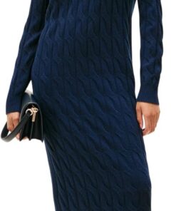Tommy Hilfiger Soft Wool Cable Roll-nk LS Dress Ww0ww46429 Vestido Tipo suéter Mujer (Pack de 1)