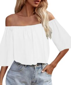 Camisa Camiseta Mujeres Sexy con Hombros Descubiertos Sexy Raya Blusa Casual Top Shirt Verano de Estampado de Flores Manga Larga Multicolor Tops TeñidoTops con Manga de Linterna