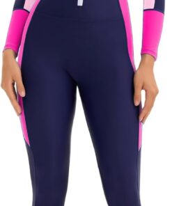 Traje de baño de una pieza de manga larga UPF 50+ con brasier integrado para mujer