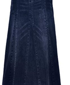 CHARTOU Falda larga de tela vaquera para mujer, estilo retro, con cierre de botones, acampanada, largo maxi
