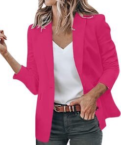 Blazers casuales para mujer, chaqueta de manga larga con frente abierto, para el trabajo, la oficina, trajes de mujer, chaquetas elegantes, color café, abrigos para mujer