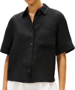 Tommy Hilfiger ESS Linen SS Shirt Ww0ww48925 Camisa S/S Mujer (Pack de 1)