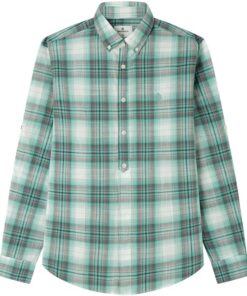 Springfield Checks Cotton Slub Shirt with Tree Embroidery Camisa Hombre