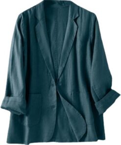 YonYeHong Chaqueta De Traje De Lino Casual De Blazer para Mujer