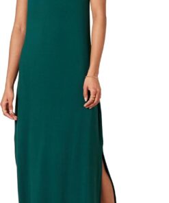Amazon Essentials Vestido Midi de Punto de Manga Corta con Escote en Pico Mujer