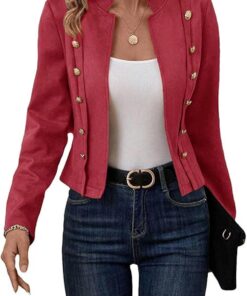HUIFUAO - Chaquetas de gamuza para mujer, talla grande, chaqueta bomber recortada, otoño e invierno, frente abierto, cuello alto, abrigos de manga larga, ropa de abrigo de moda para motocicleta, ropa