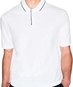 Armani Exchange Essential, Striped Collar Side Milano-New York Logo Lettering Polo para Hombre