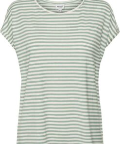 Vero Moda Vmava Plain SS Top Stripe Ga Jrs Noos Camiseta Mujer (Pack de 1)
