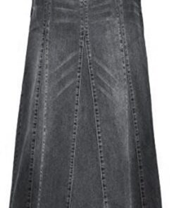 CHARTOU Falda larga de tela vaquera para mujer, estilo retro, con cierre de botones, acampanada, largo maxi