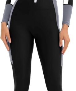 Traje de baño de una pieza de manga larga UPF 50+ con brasier integrado para mujer