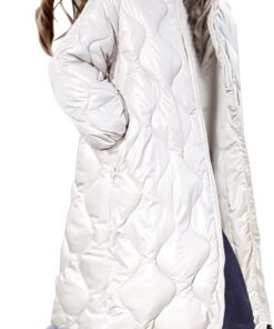 Chaqueta Larga de Algodón de Otoño Invierno para Mujer con Capucha Cuello Alto, Abrigo Parka Ropa Deportiva, Abrigo Acolchados Gruesos Cálido Largo Elegante con Cremallera Talla Grande