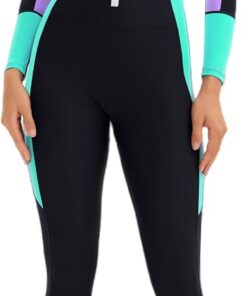 Traje de baño de una pieza de manga larga UPF 50+ con brasier integrado para mujer