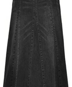CHARTOU Falda larga de tela vaquera para mujer, estilo retro, con cierre de botones, acampanada, largo maxi