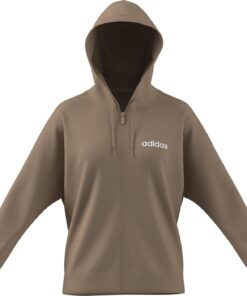 adidas Women's Chaqueta con Capucha Essentials Linear French Terry