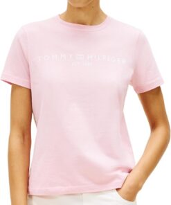Tommy Hilfiger Camiseta de Manga Corta para Mujer Cuello Redondo