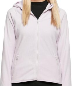 Urban Classics Ladies Polar Fleece Zip Hoodie Mujer Capucha con Cremallera Negro Daumenlöcher Regular