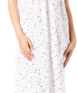 Lady Olga Incontinencia Femenina Atrás Abierta Floral Polivinílico Algodón Nightdresses Camisón