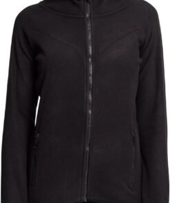 Urban Classics Ladies Polar Fleece Zip Hoodie Mujer Capucha con Cremallera Negro Daumenlöcher Regular