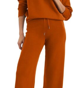 Glamaker Conjunto de sudadera de 2 piezas para mujer, sudadera de gran tamaño, media cremallera, pierna ancha, conjunto de chándal