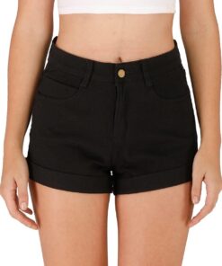 shownicer Mujer Pantalón Corto Vaquero Verano Cintura Alta Denim Shorts Básicos Pantalones Cortos High Waist Shorts Jeans con Bolsillos