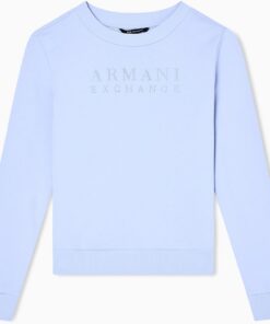 Armani Exchange Long Sleeve Round Collar Front Logo Sudadera Mujer (Pack de 1)